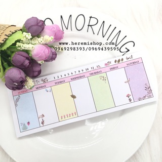 Giấy note tuần lập kế hoạch