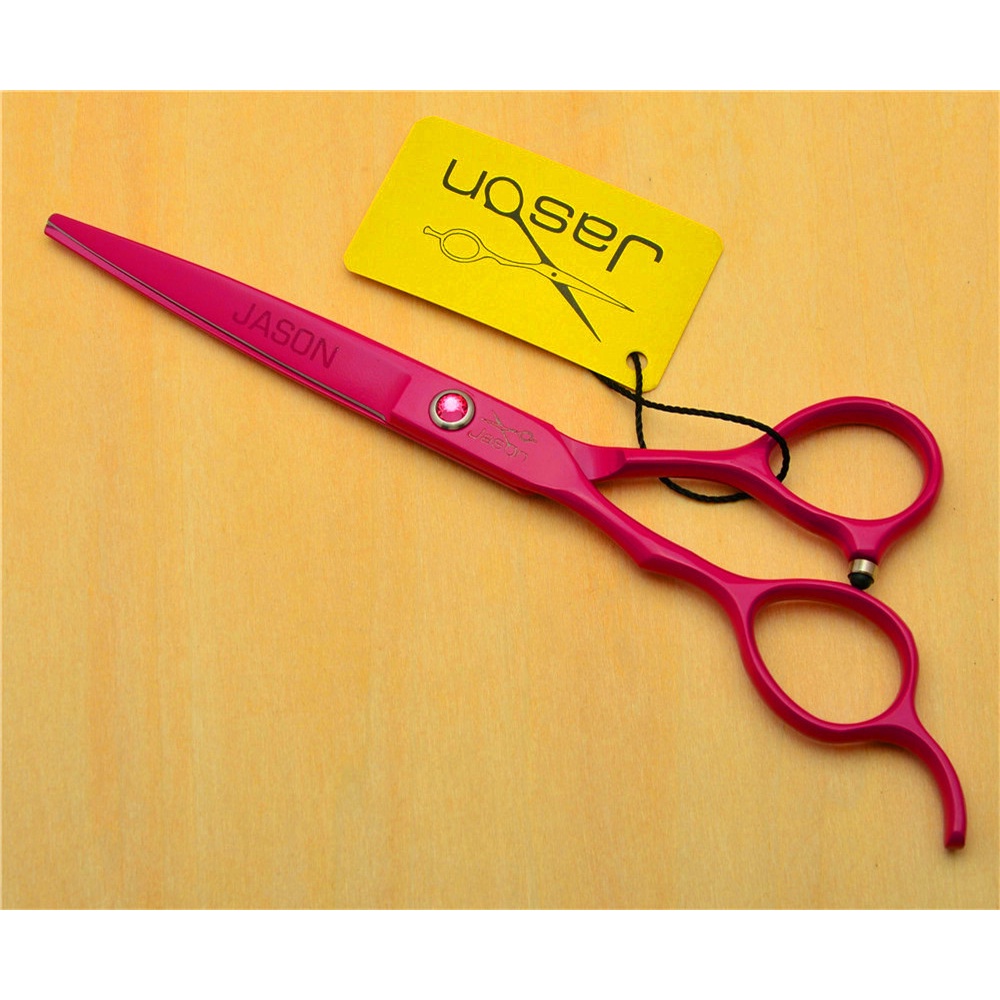 Kéo Cắt Tóc JASON/JASON 5.5 inch 6.0 inch Răng Trái Phẳng Màu Hồng