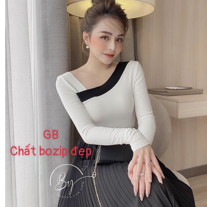 Áo Thun Tay Dài Hở Vai Dáng Ôm Quyến Rũ Thời Trang Cho Nữ