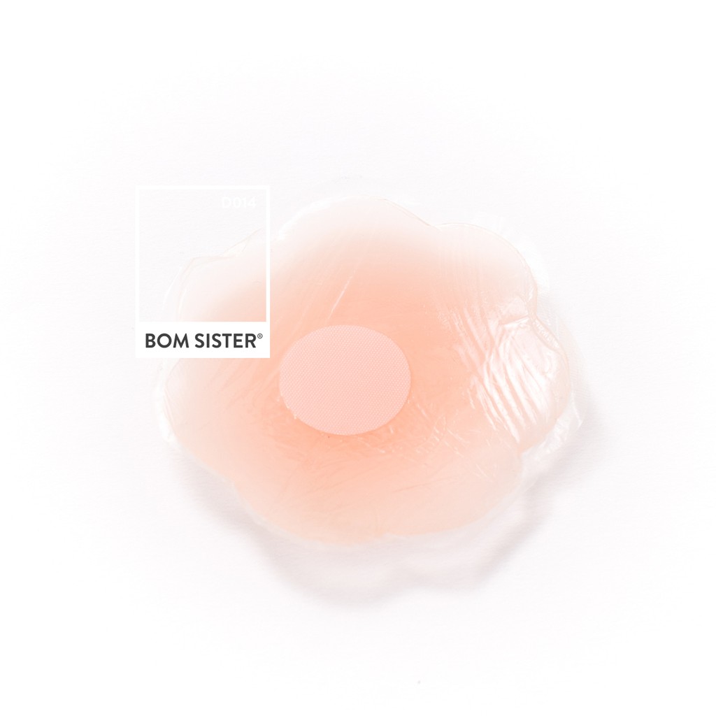 1 Cặp dán nhũ silicon hình hoa màu da BOM SISTER D014