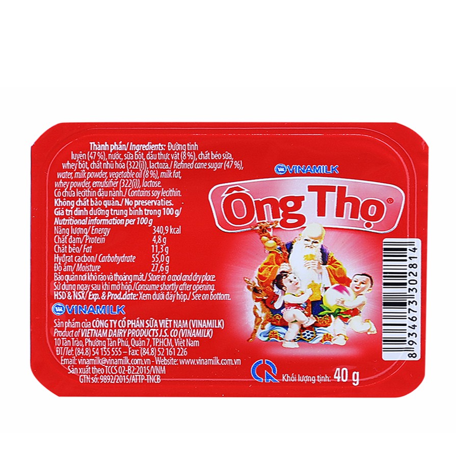 Sữa đặc có đường Ông Thọ nhãn đỏ hộp 40g