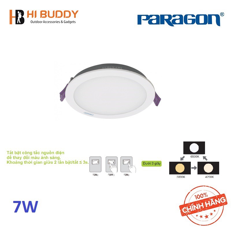 Bộ Đèn LED Paragon Downlight 7W/ 9W/ 12W Có Đổi Màu (PRDMM Series) Hàng Chính Hãng – HIBUDDY