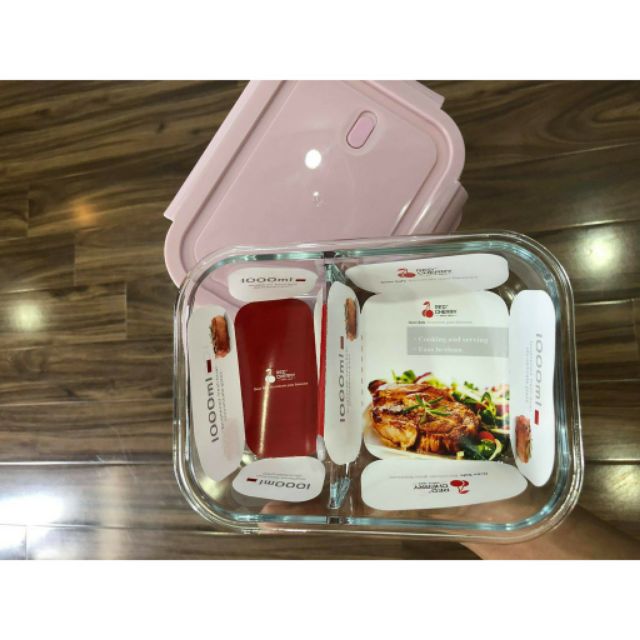 HỘP THỦY TINH CHIA NGĂN 1000ML QUAY LÒ VI SÓNG | BigBuy360 - bigbuy360.vn