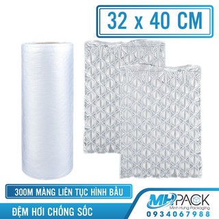 Màng đệm hơi PE hình bầu, gối 300m/cuộn màng xốp hơi Air Bubble (sử dụng với máy bơm màng tự động)