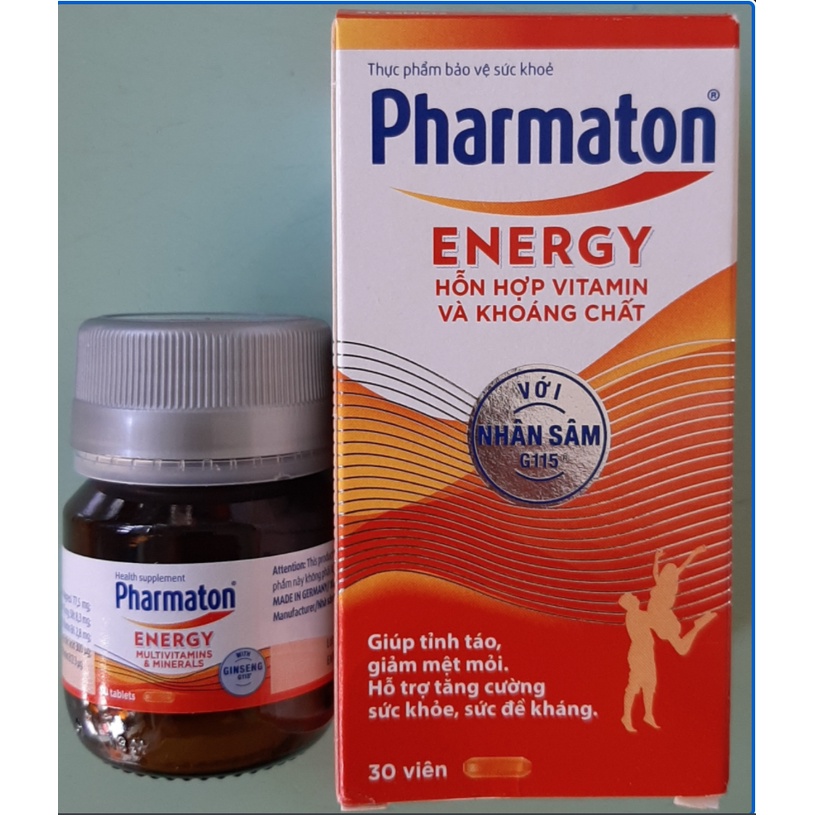 PHARMATON Energy – Bổ sung vitamin & khoáng chất với nhân sâm G115 chuẩn hóa.