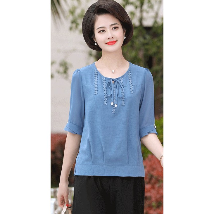 Áo kiểu trung niên cao cấp cho ngưoi lơn tuoi   L04-251