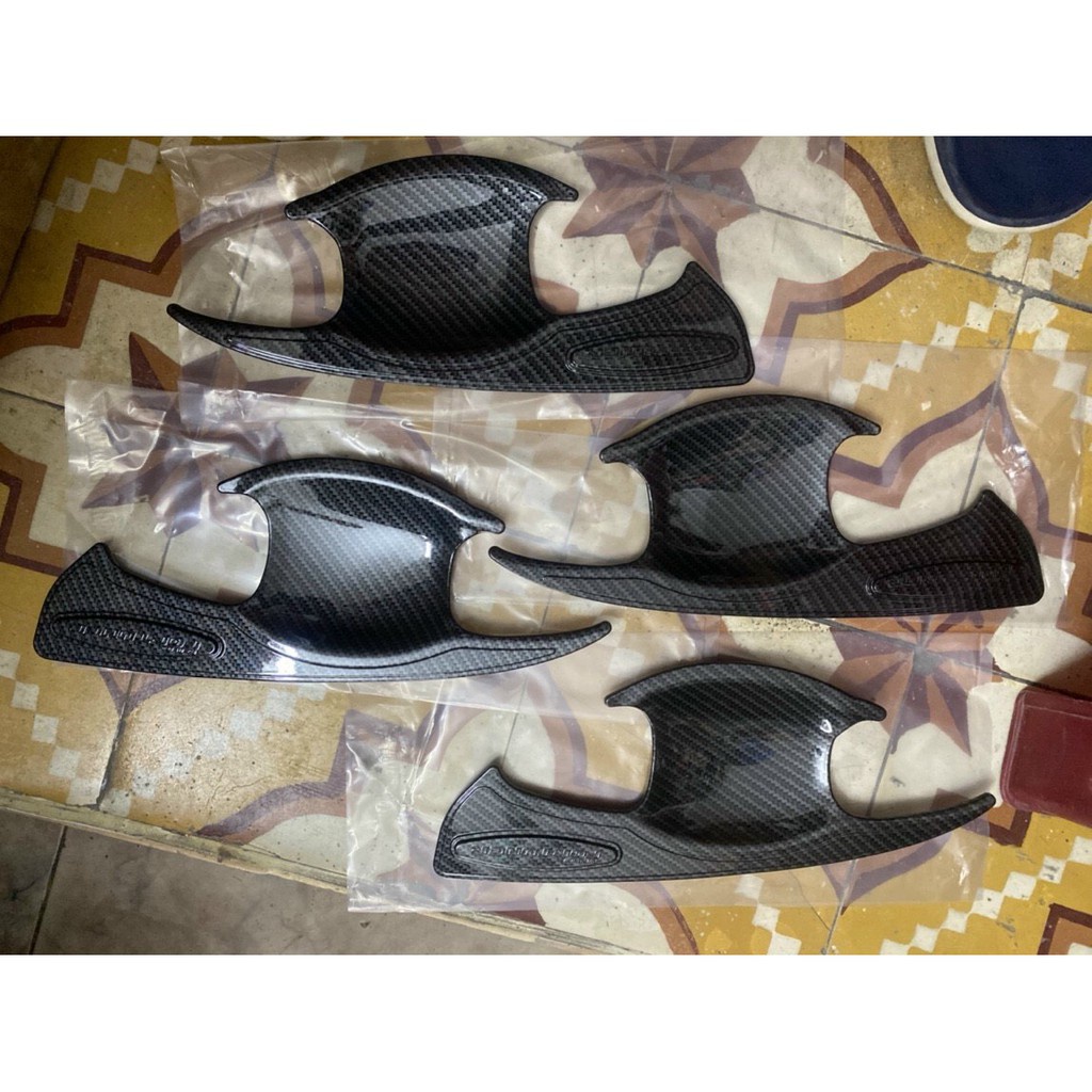 Ốp tay nắm, hõm cửa Fortuner 2017 - 2022  Mẫu Carbon