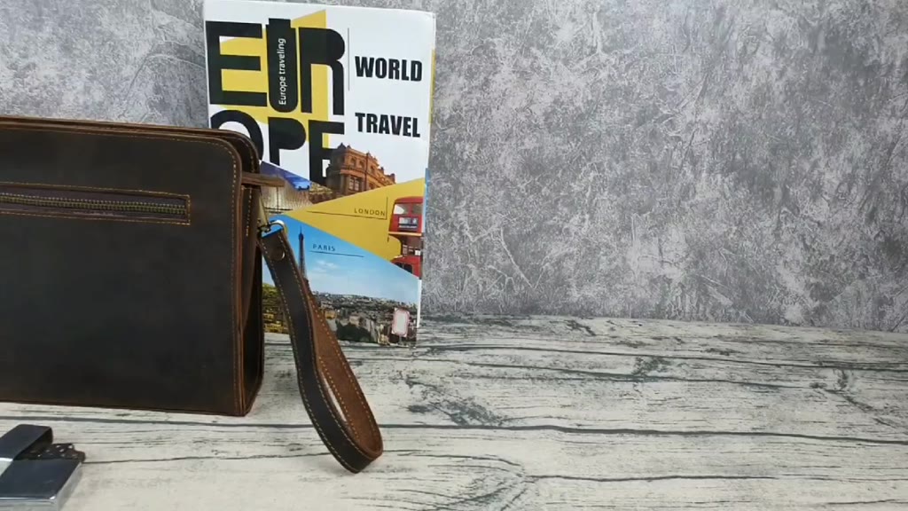 [Da thật] Clutch nam da bò thật; Túi cầm tay nam da sáp CL145LEA (nâu) - 100% da bò thật, BH 3 năm | BigBuy360 - bigbuy360.vn