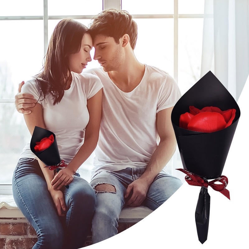 [Spot] Bó Hoa Hồng Sáp Lắc Sữa Mini Làm Quà Tặng Valentine