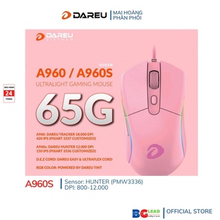Chuột Gaming DAREU A960s QUEEN - ULTRALIGHT (HUNTER PWM3336, LED RGB)