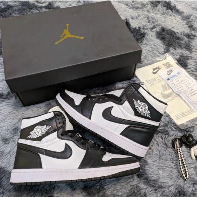 Giày Thể Thao Đen Trắng cao cổ đủ size nam nữ Full Box Bill