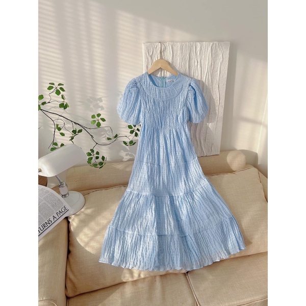 VÁY-ĐẤM XỐP NHĂN DẬP LY TAY BỔNG “VERLIS DRESS” SIÊU XINH