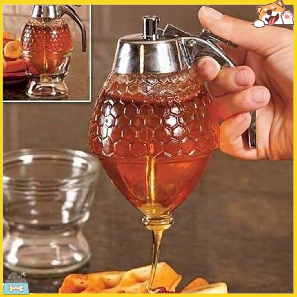 Bình trong suốt đựng mật ong tiện lợi