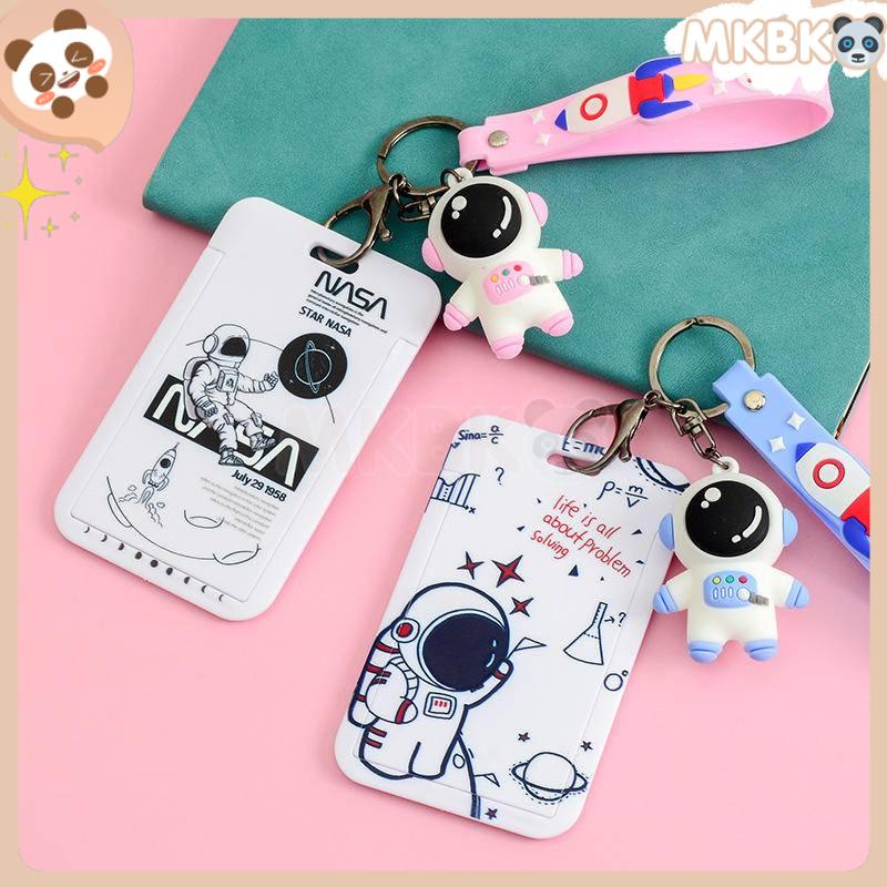 🐼 MKBK 🐼 Thẻ dây đeo thẻ sinh dễ thương bọc căn cước Phi hành gia thẻ hoc thẻ đi làm viên Vỏ bảo vệ bao đựng thẻ học sinh phù hiệu học sinh dây đeo bảng tên dây đeo bảng tên đồ dùng học sinh