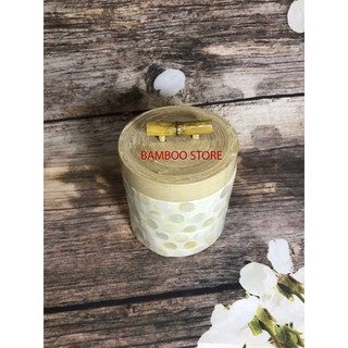 Hũ tre đựng trà (mứt, kẹo) khảm trai