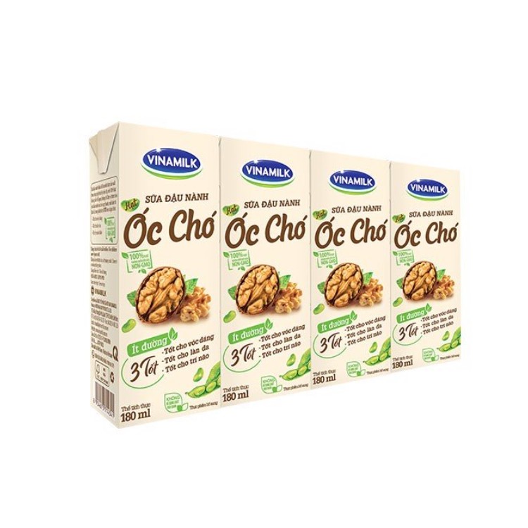 Sữa Đậu Nành Hạt Óc Chó Vinamilk (4*180ml)