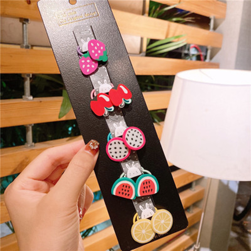 Set 10 Dây Buộc Tóc Kiểu Dáng Hoạt Hình Thời Trang Cho Bé Dễ Thương