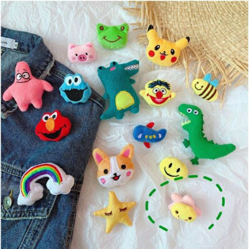 Huy Hiệu Trâm Pin Ghim Móc Cài Áo, Balo, Túi Tote giày hình Thú Bông Phong Cách Ulzzang Hàn Quốc Cute Dễ Thương DYJ