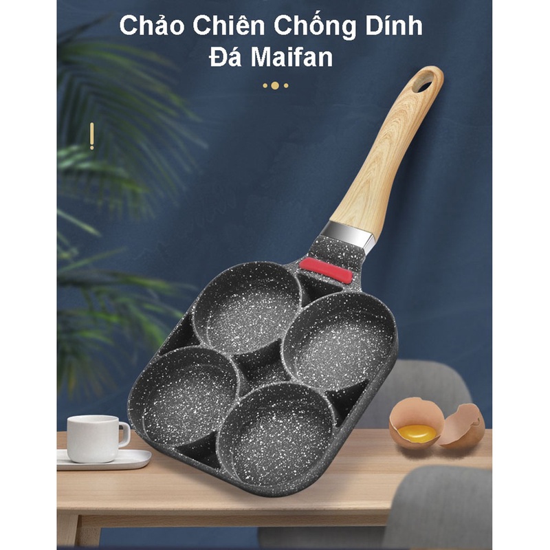 Chảo chia ô chảo đá chống dính chia ngăn tiện lợi dùng được cho bếp từ