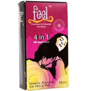 Bao Cao Su Feel 4 in 1 Kéo Dài Thời Gian - Hộp 12 Cái