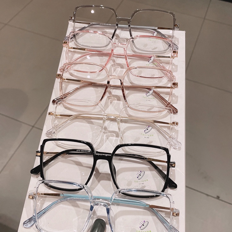 VIENDO Gọng kính cận vuông nam nữ đổi màu chống ánh sáng xanh chống tia UV màu sắc thời trang kính cận có độ cắt theo yêu cầu
