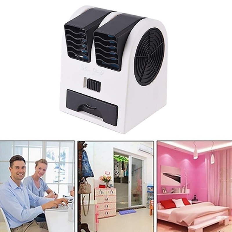 Quạt Điều Hòa Mini 3 Trong 1 Làm Ẩm Không Khí / Chạy Bằng Pin Tiện Dụng Cho Gia Đình
