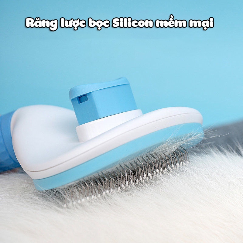 Lược chải lông mèo chó có nút bấm CLEAN CHÍNH HÃNG chải lông mèo chó