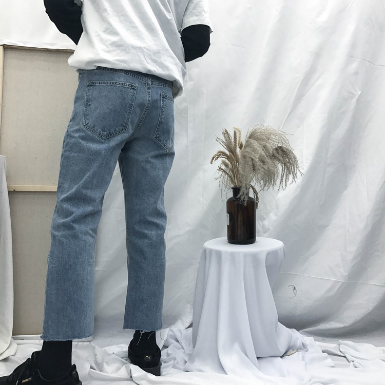 Quần Baggy Denim Xanh Nhạt phối khoen