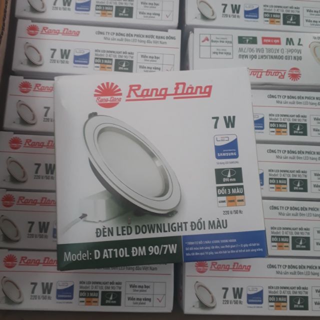 Bóng led âm trần 7w đổi màu rạng đông