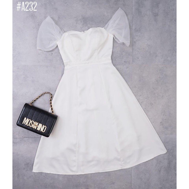 ĐẦM TRẮNG TRỄ VAI DỰ TIỆC SIÊU XINH⚡FREESHIP-MẶC LÀ XINH⚡️VÁY NỮ ĐI TIỆC SANG TRỌNG DÁNG XOÈ ,TAY LƯỚI CAO CẤP | BigBuy360 - bigbuy360.vn