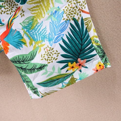 1-5 Tuổi Trai Bé Bộ Áo Thời Trang Mùa Hè Hàn Quốc Cho Thun Ngắn Tay In Họa Tiết Chiếc Lá + Quần short