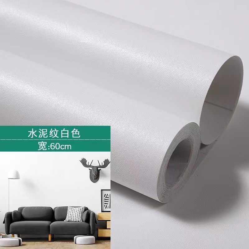 Giấy Dán Tường Màu Xám Xi Măng Chống Nước Trang Trí Phòng Ngủ Ký Túc Xá Mới