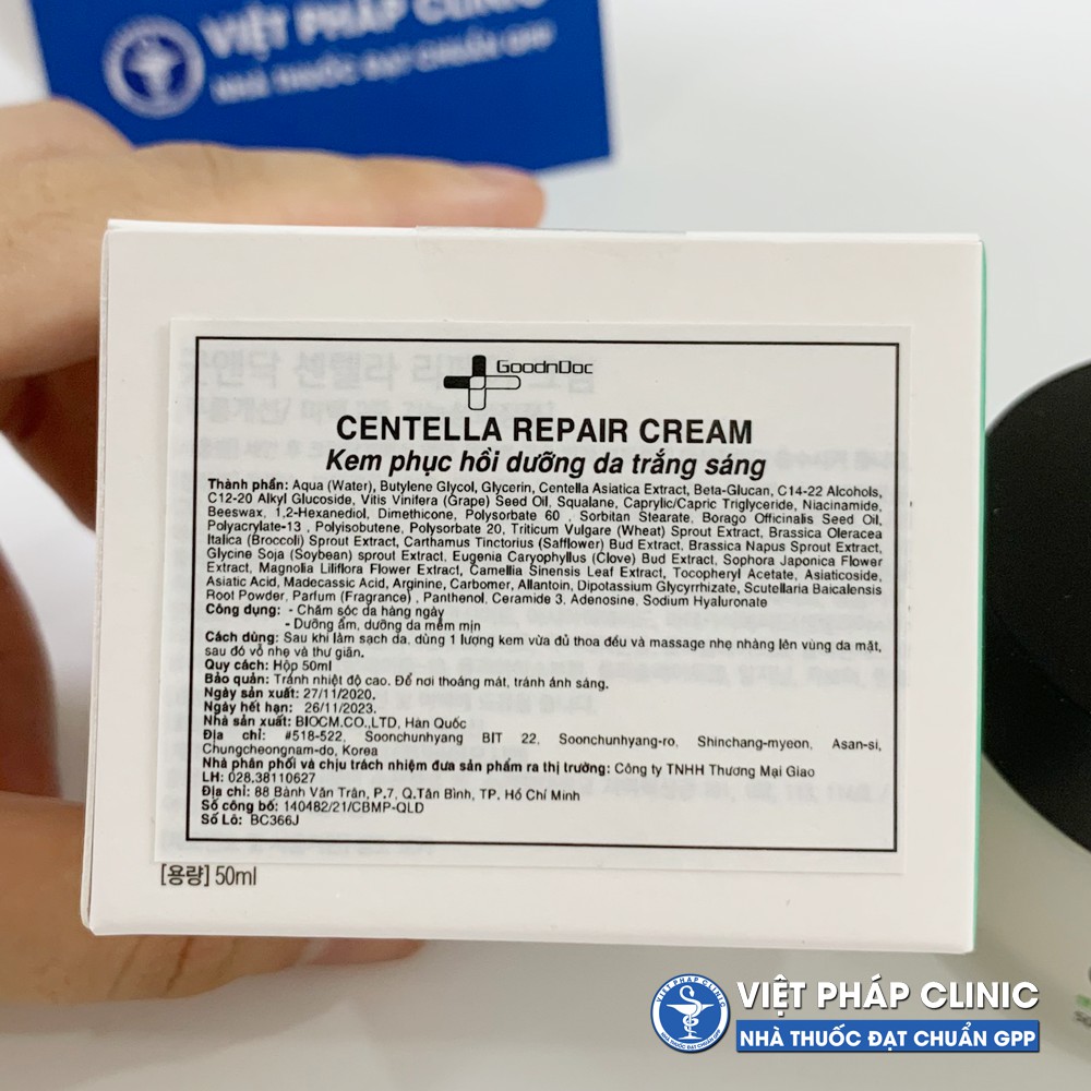 GoodnDoc Centella Repair Cream Kem Phục Hồi Dưỡng Ẩm Trắng Sáng Da Chống Lão Hóa