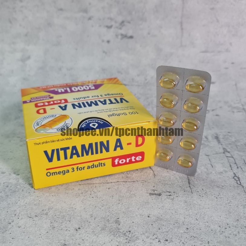 Viên uống bổ sung VITAMIN A-D giúp bố sung vitamin A,D tăng cường sức khỏe – Hộp 100 viên