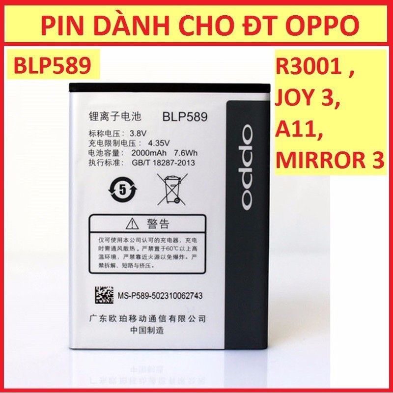 PIN OPPO JOY 3 A11W (BLP589) xịn bảo hành 12 tháng