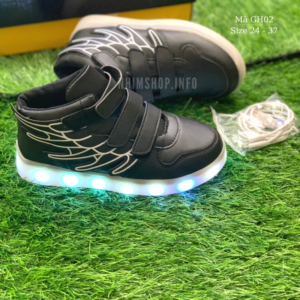 Giày thể thao có đèn phát sáng LED nhiều màu sạc USB dành cho bé Nhím Shop giày dép trẻ em 2 - 12 tuổi độc đáo GH02