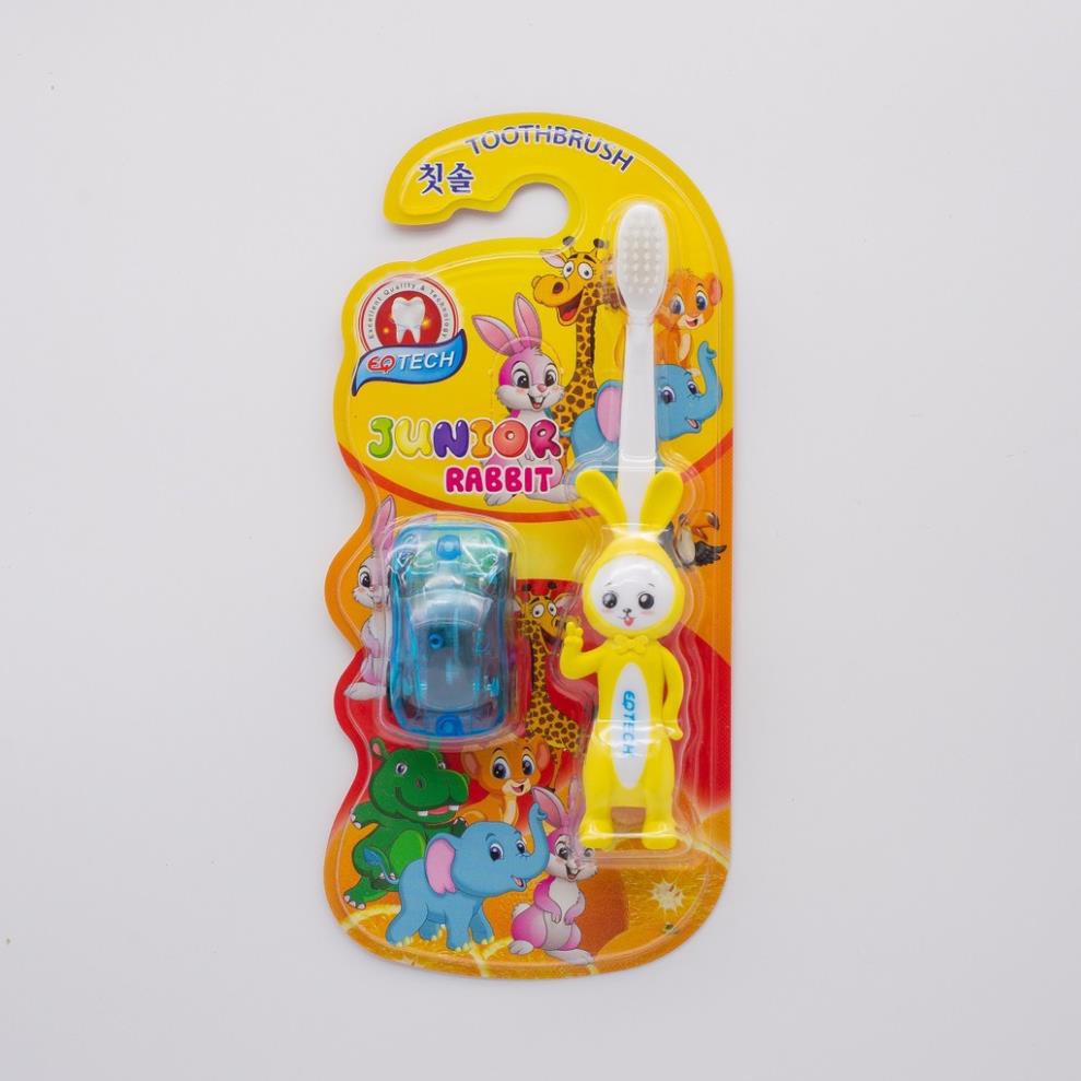 [Tặng kèm xe đồ chơi] Bàn chải đánh răng trẻ em EQ Tech Junior Rabbit