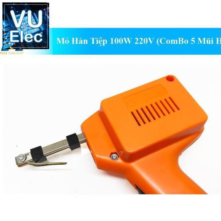 Mỏ Hàn Tiệp 100W 220V (ComBo 5 Mũi Hàn)