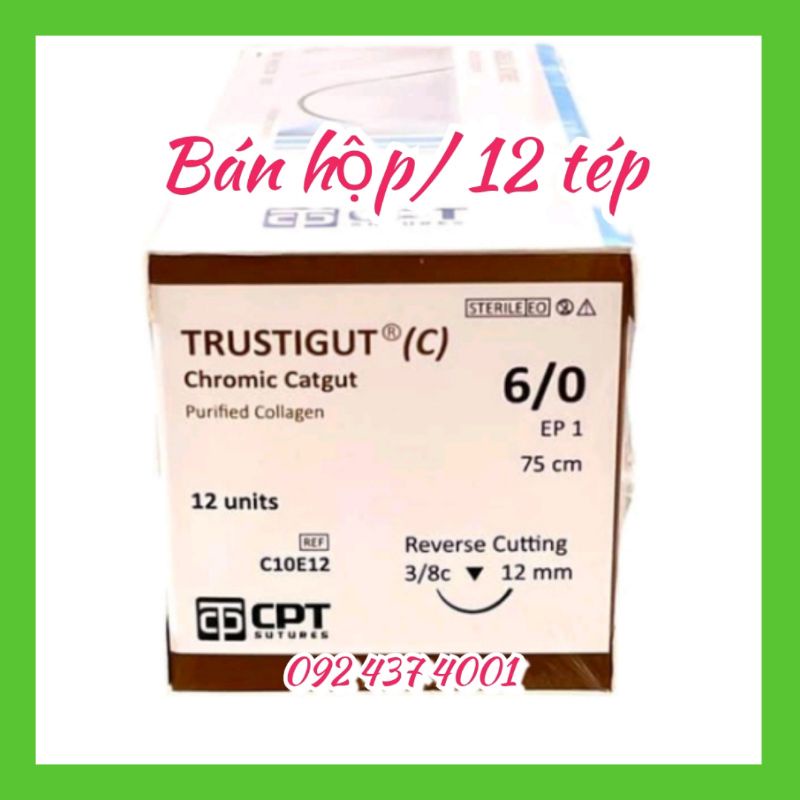 Chỉ TRUSTIGUT - Chromic CATGUT CPT 6/0 - Purified Collagen