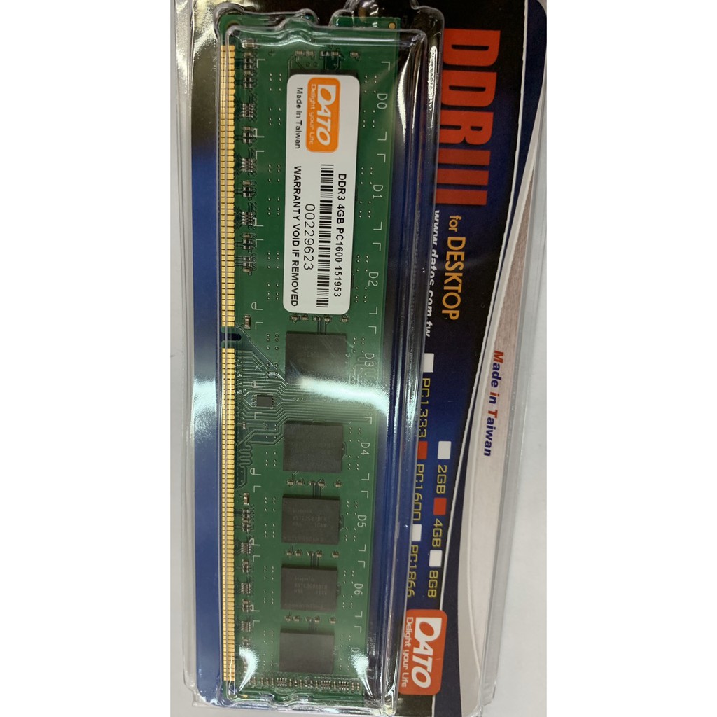 RAM DATO DDR3 4GB BUS 1600MHZ- HÀNG CHÍNH HÃNG