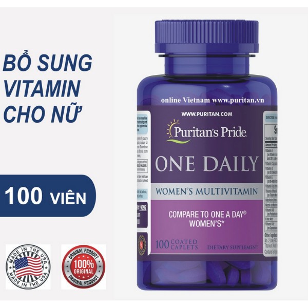 Vitamin tổng hợp nữ One Daily Women's Multivitamin Puritan's Pride 100 viên | Thế Giới Skin Care