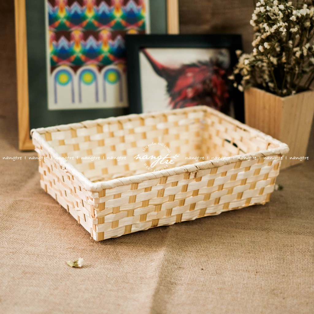 Khay tre đan gói quà, Khay tre chữ nhật