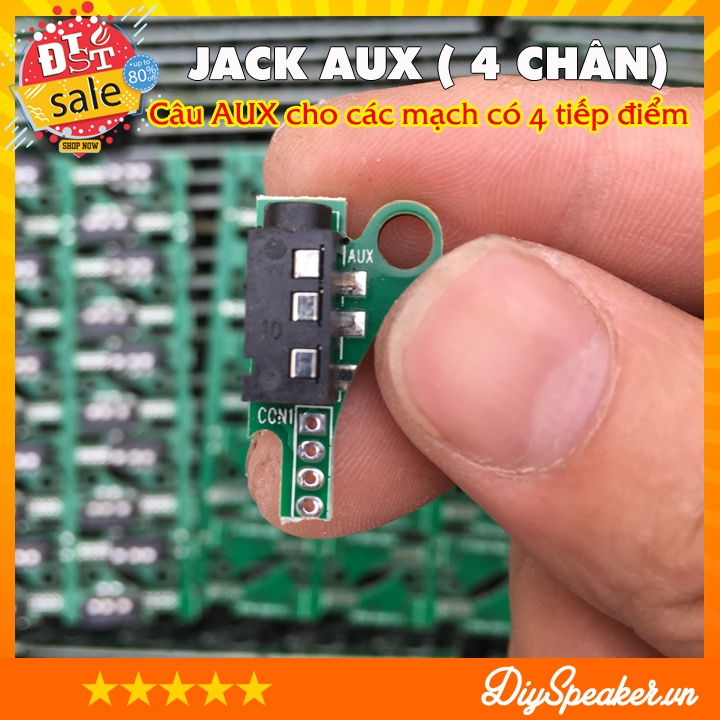 Chân AUX 3.5mm -  Câu mạch có AUX với 4 tiếp điểm như TB21...