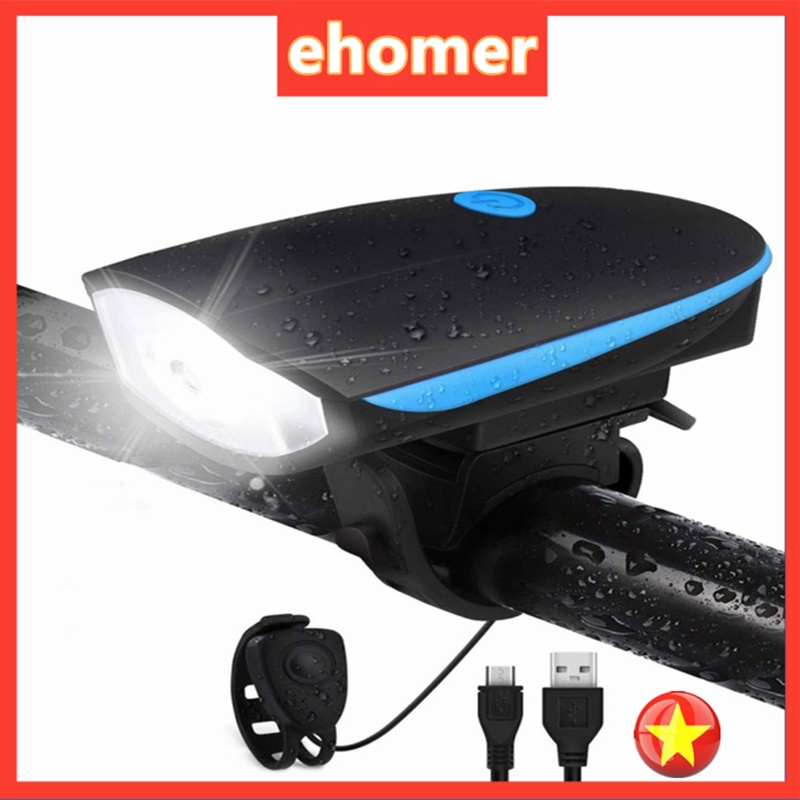 Đèn xe đạp thể thao với sừng, IPX7 không thấm nước 3 chế độ siêu sáng Đèn pin xe đạp đêm