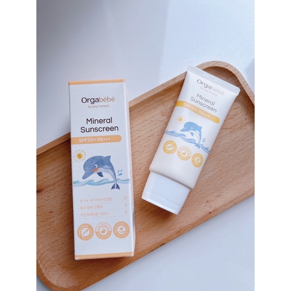 [Hàng Air - Chính hãng] Kem chống nắng hữu cơ Orgabebe SPF 50PA+++ cho bé từ sơ sinh - Nội địa Hàn