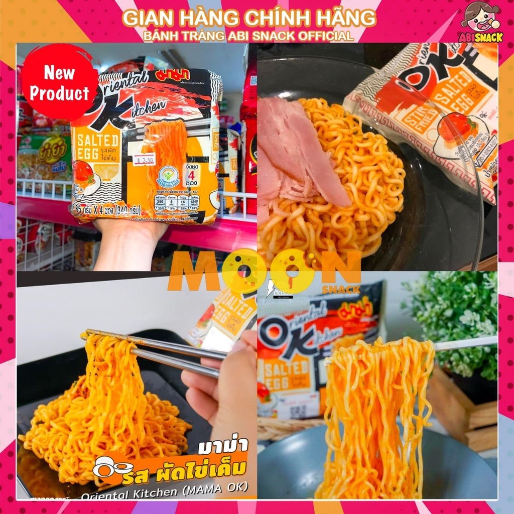 Mì trộn khô cay vị trứng muối/thịt bằm/phô mai/sốt cay hàn/tomyum Ok Thái Lan 85g/1 gói