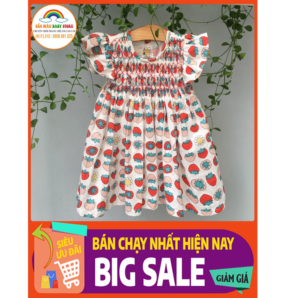 ĐẦM SMOCK QUẢ DÂU TO