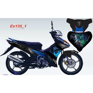 Tem trùm exciter 135 đen xám black panther, độ team decal xe ex dán đời 2011-2014