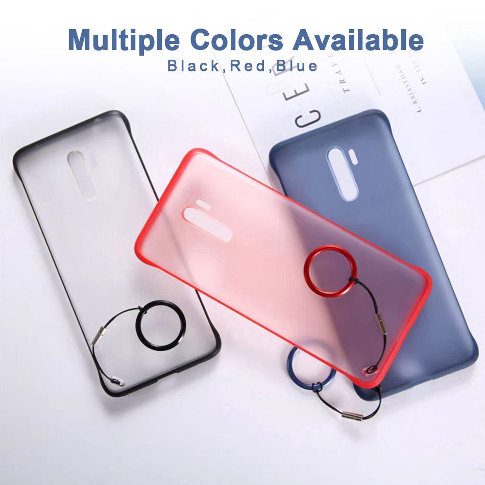 Xiaomi Redmi Note 8 Pro Case Borderless Design Plastic Phone Case Xiaomi Redmi Note 9S 9 Pro 9A 9C 8T 8 7 Pro 7A 8 Pro Shockproof Back Cover With Metal Ring