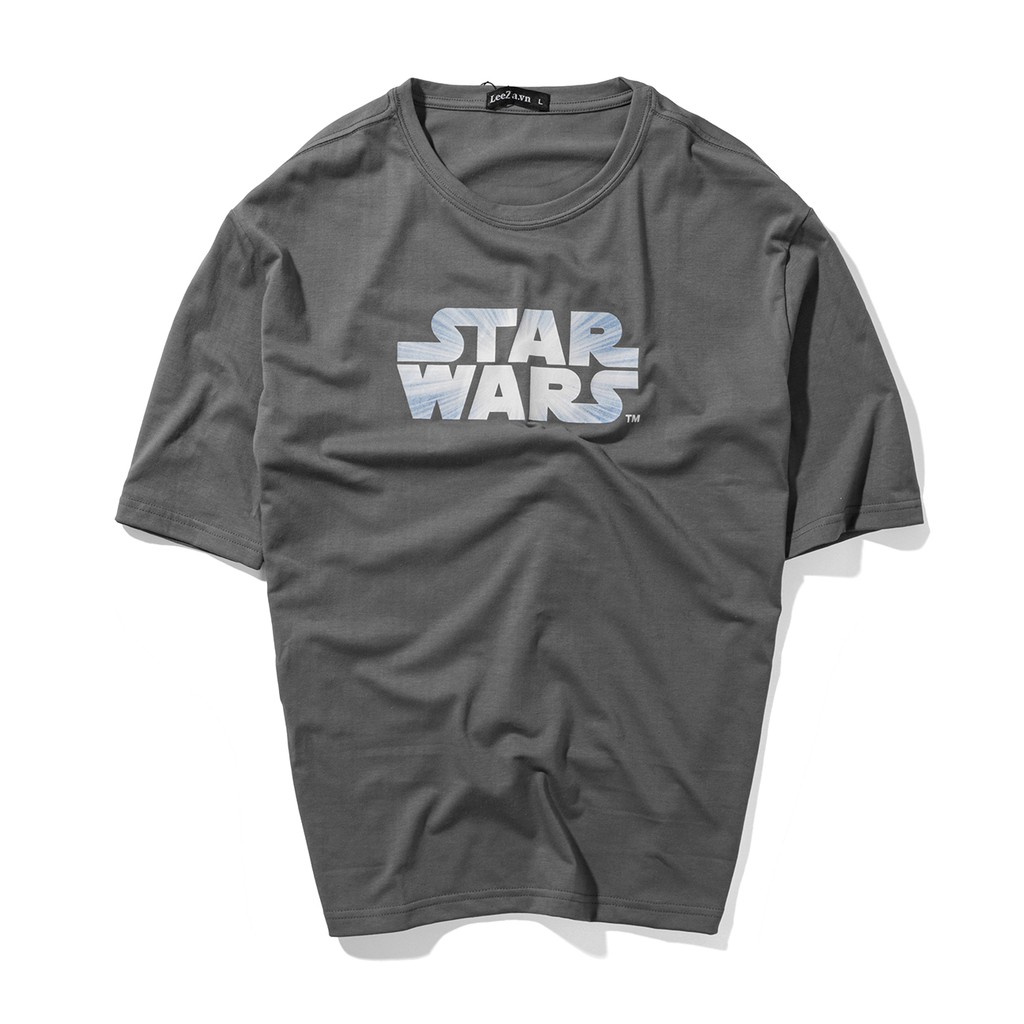 Áo thun tay lỡ Xám in STARWAR thương hiệu LeeZa